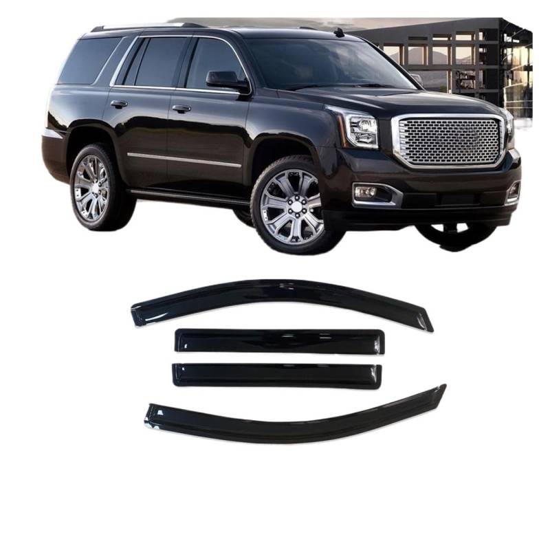 Side Window Wind Deflectors Visors Black Rain Guard Door Visor Vent Shades Dark Smoke Ventvisor Compatible With GMC Yukon 2000-2020(For Yukon 15-20) von VQJRZKPMX