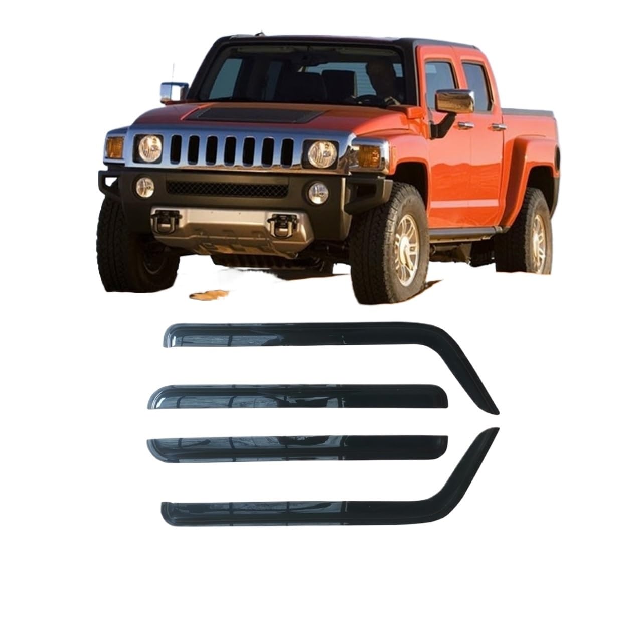 Side Window Wind Deflectors Visors Black Rain Guard Door Visor Vent Shades Dark Smoke Ventvisor Compatible With Hummer H2 H3 2003-2009(For H3 2005-2009) von VQJRZKPMX