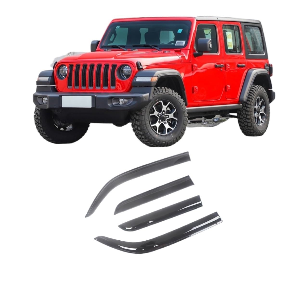 Side Window Wind Deflectors Visors Black Rain Guard Door Visor Vent Shades Dark Smoke Ventvisor Compatible With Jeep Compatible With Wrangler 1997-2022(For 19-22 Rubicon) von VQJRZKPMX