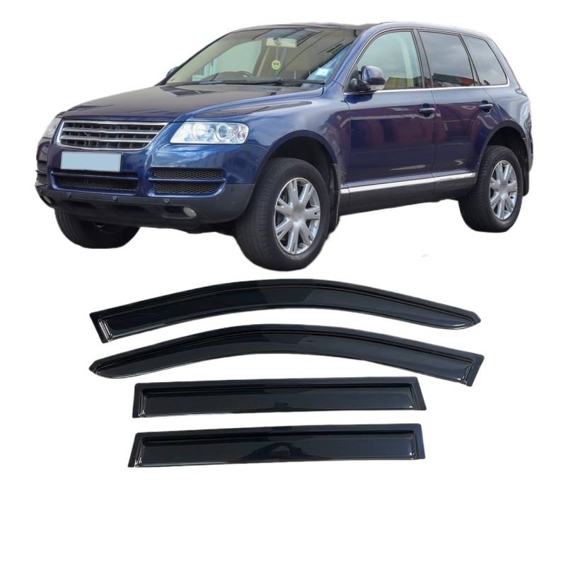 Side Window Wind Deflectors Visors Black Rain Guard Door Visor Vent Shades Dark Smoke Ventvisor Compatible With VW Touareg 2004-2016(For 7L 2004-2008) von VQJRZKPMX