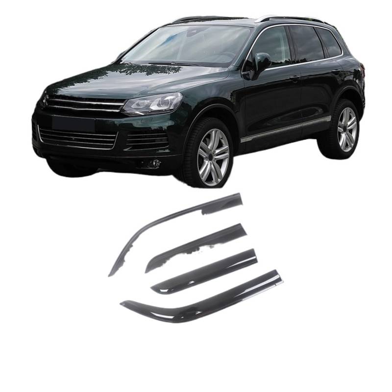 Side Window Wind Deflectors Visors Black Rain Guard Door Visor Vent Shades Dark Smoke Ventvisor Compatible With VW Touareg 2004-2016(For 7P 2010-2016) von VQJRZKPMX