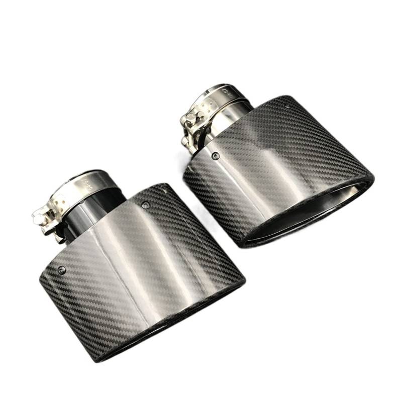 Two Color Big Size 150MM Outlet Oval Glossy Cabon Fiber Exhaust Tip Universal Oval Muffler Pipe Compatible With Exhaust Tip(51 IN-150 OUT Silver) von VQJRZKPMX