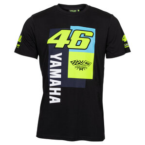 VR46 Yamaha T-Shirt Schwarz Blau Neon Gelb Valentino Rossi von VR46