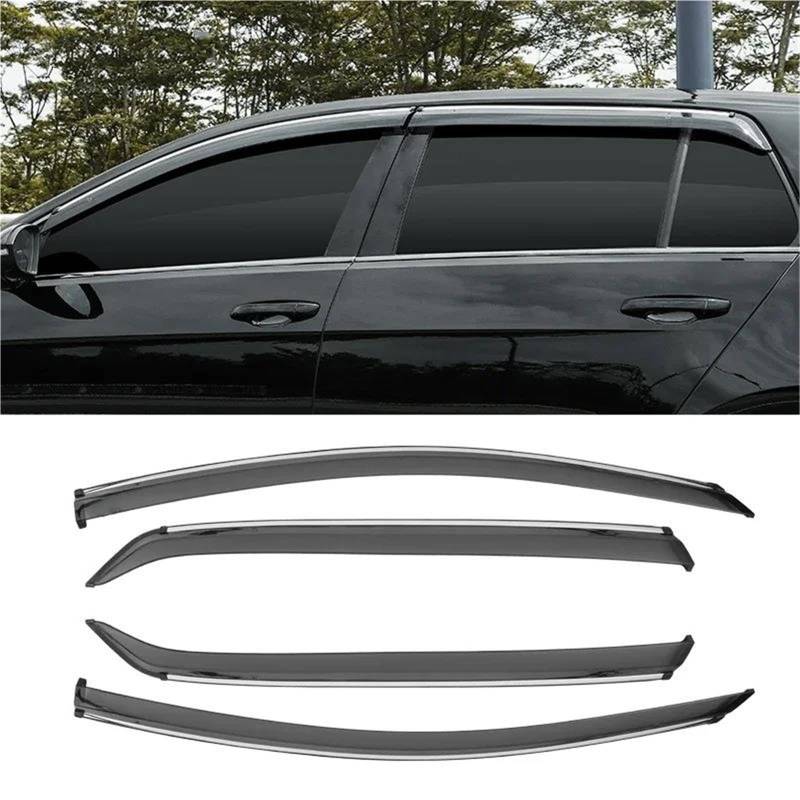 Auto Windabweiser Set Auto Regen Schutz Wetter Schild Windabweiser Tür Fenster Visier Für VW Für Golf 7 MK7 MK7.5 2013-2020 Regenabweiser von VREFOEAX