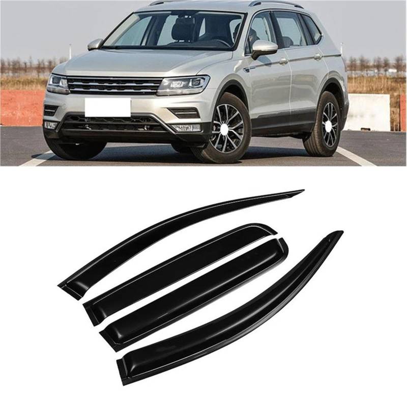 Auto Windabweiser Set Für VW Für Tiguan 2017-2021 Tür Fenster Visier Wind Regen Sonne Rauch Schutz Deflektor Vent Schatten Regenmantel Regenabweiser von VREFOEAX