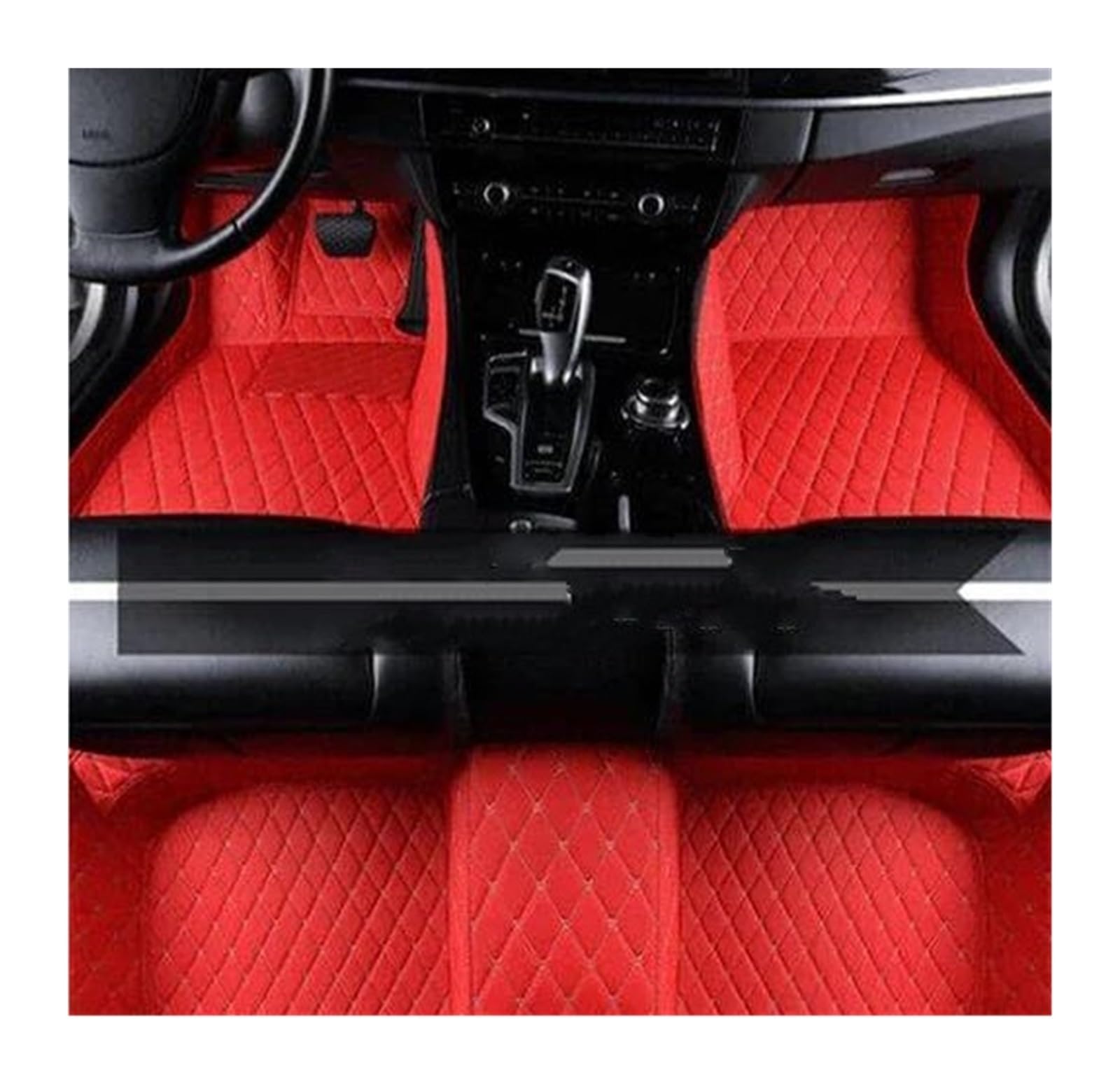 Autoteppich Fußmatten Auto Fußmatten Für Hyundai I10 AC3 2020-2023 5 Tür Fließheck Leder Matte Automotive Teppiche Auto Teppiche Auto Zubehör Gummifußmatten(Racing Red) von VREFOEAX