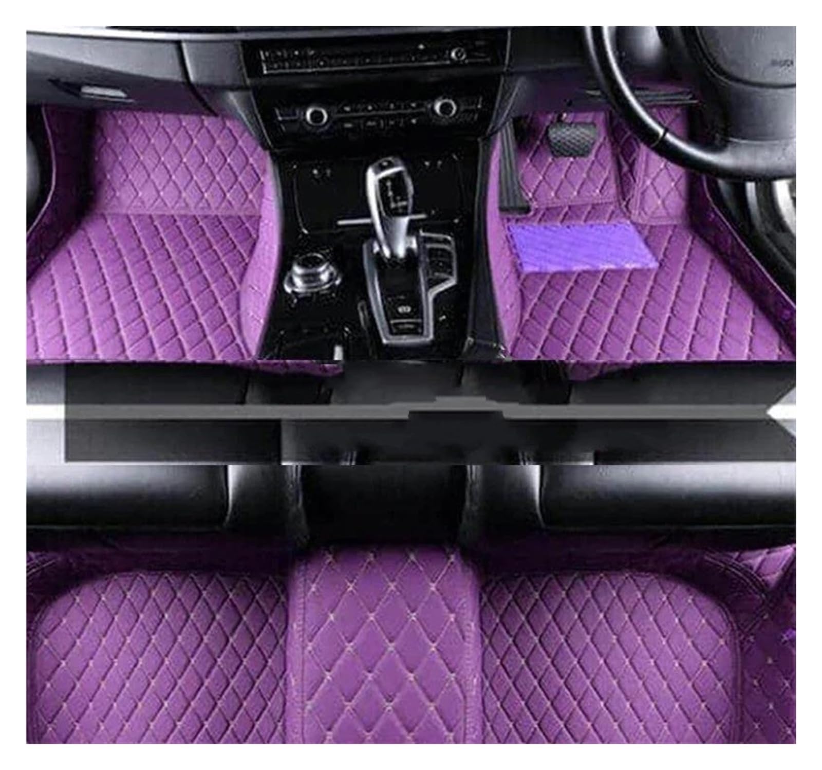 Autoteppich Fußmatten Auto Fußmatten Für Infiniti Für QX50 J50 2013-2015 Pre-facelift Teppiche Leder Matte Auto Zubehör Innen Gummifußmatten(Lila,RHD) von VREFOEAX