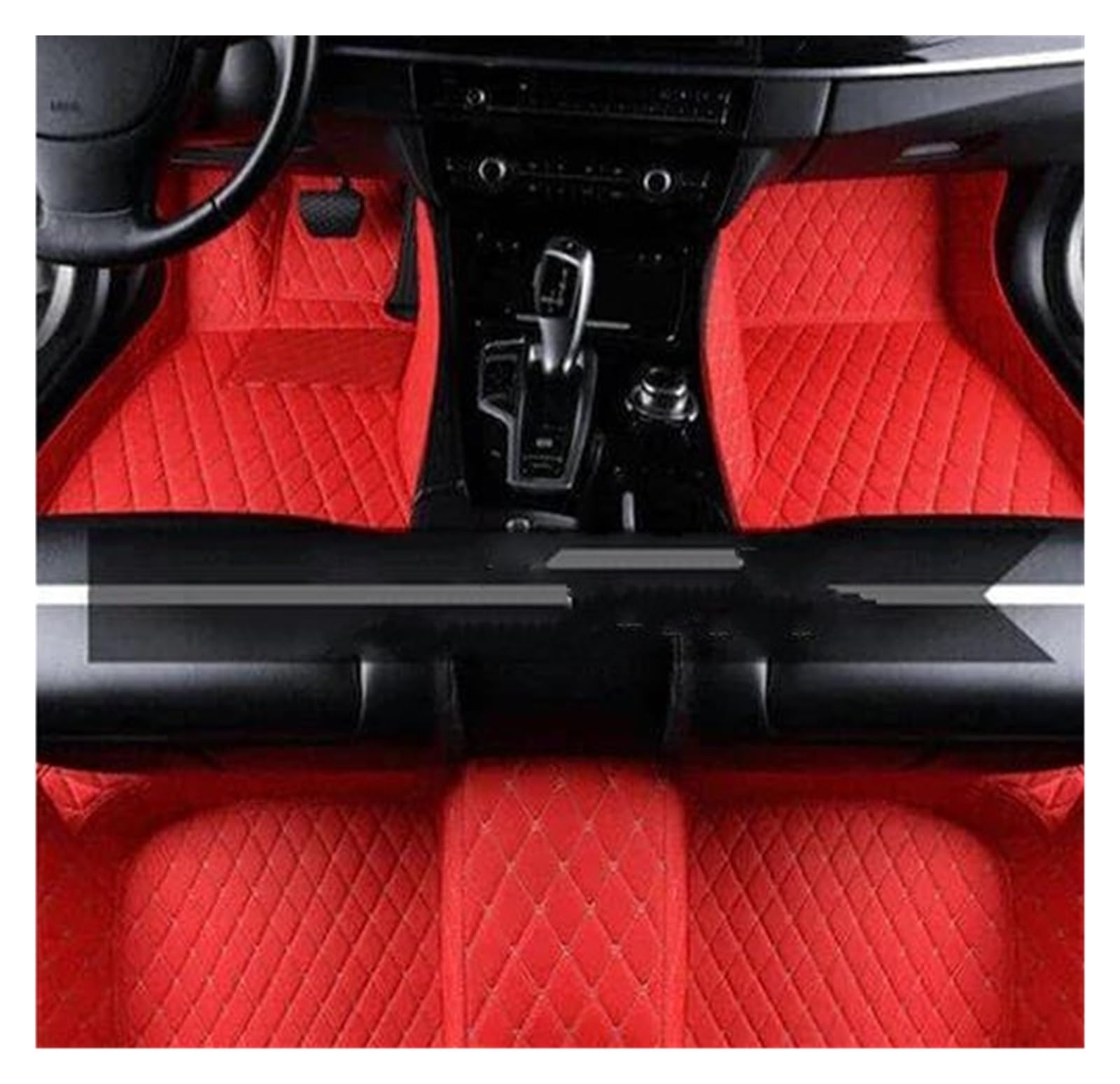 Autoteppich Fußmatten Auto Fußmatten Für Infiniti Für QX50 J50 2013-2015 Pre-facelift Teppiche Leder Matte Auto Zubehör Innen Gummifußmatten(Racing Red,LHD) von VREFOEAX