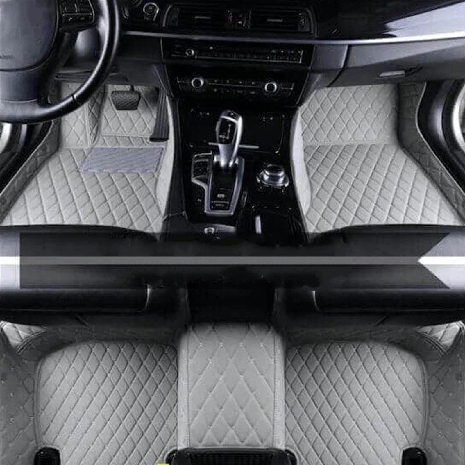 Autoteppich Fußmatten Leder-Auto-Fußmatten Für A1 2012–2018 Autozubehör Leder-Fußmatte Den Innenraum Gummifußmatten(Grau) von VREFOEAX