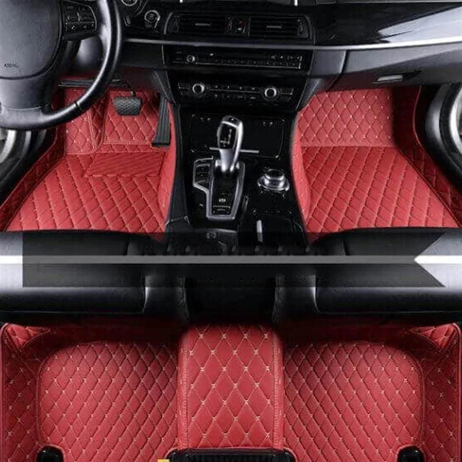 Autoteppich Fußmatten Leder-Auto-Fußmatten Für A1 2012–2018 Autozubehör Leder-Fußmatte Den Innenraum Gummifußmatten(Kastanienbraun) von VREFOEAX