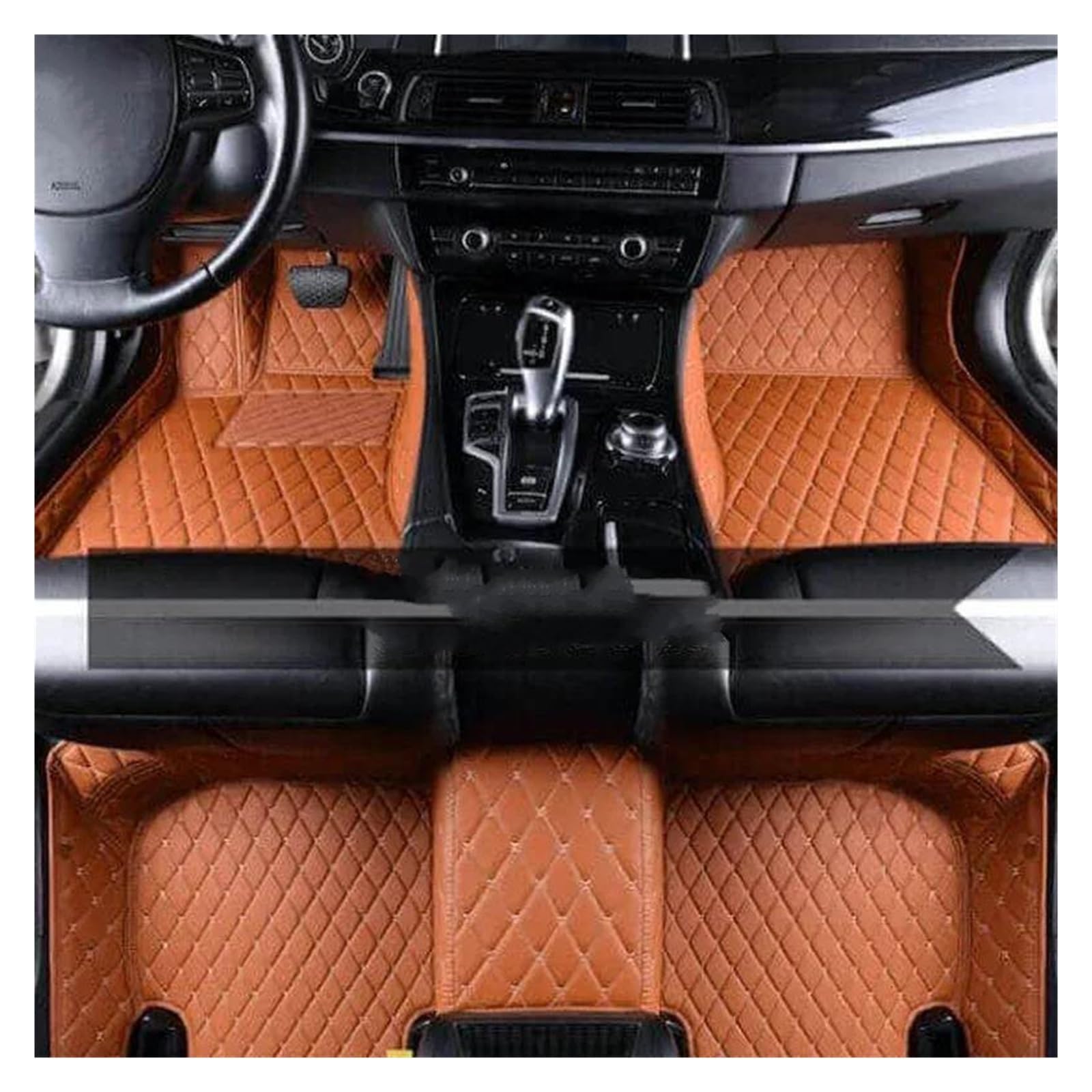 Autoteppich Fußmatten Leder-Auto-Fußmatten Für Mercedes W221 2004–2013 Autozubehör Leder-Fußmatte Den Innenraum Gummifußmatten(Braun) von VREFOEAX