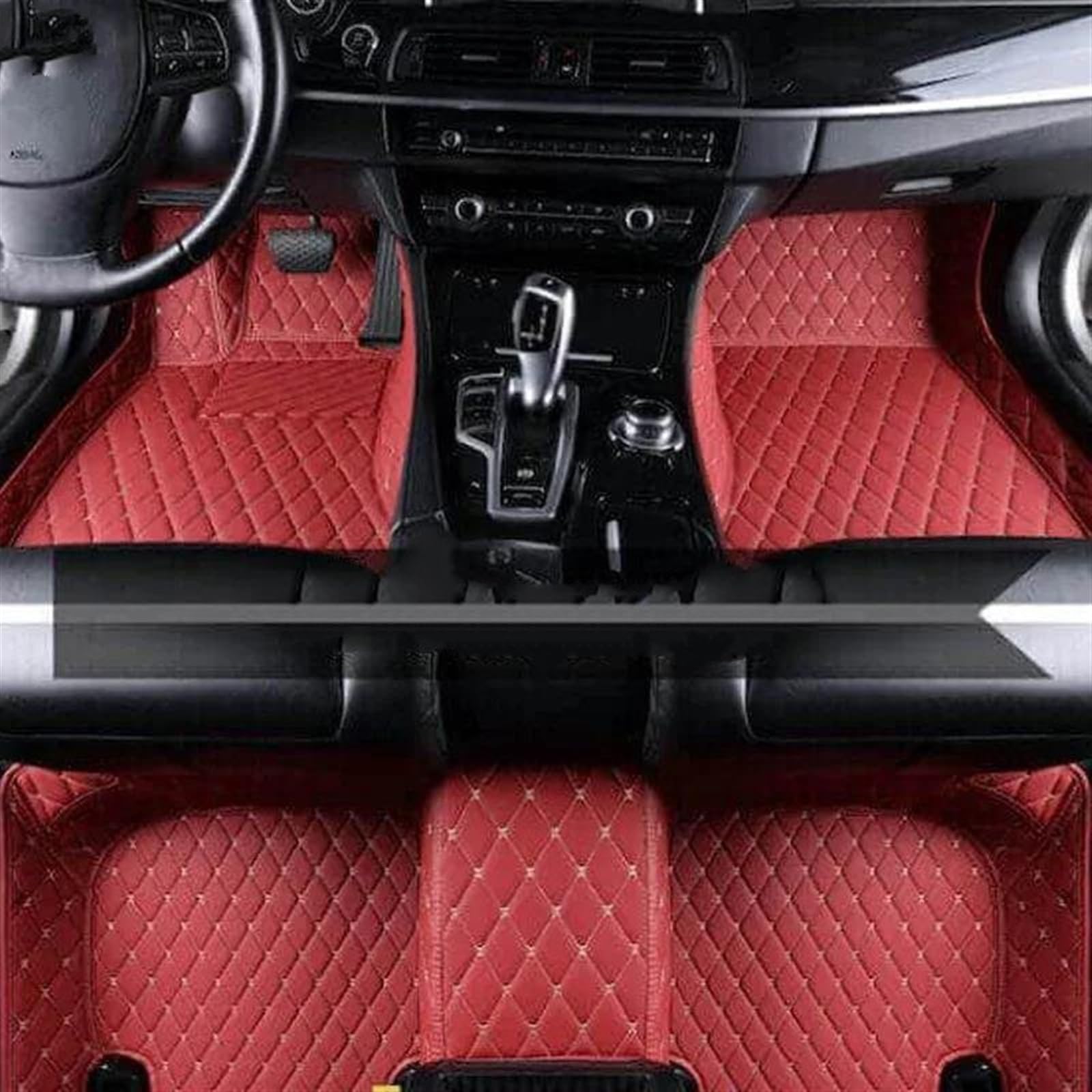 Autoteppich Fußmatten Leder-Auto-Fußmatten Für Volvo Für XC90 2015–2020 Autozubehör Leder-Fußmatte Den Innenraum Gummifußmatten(Kastanienbraun) von VREFOEAX