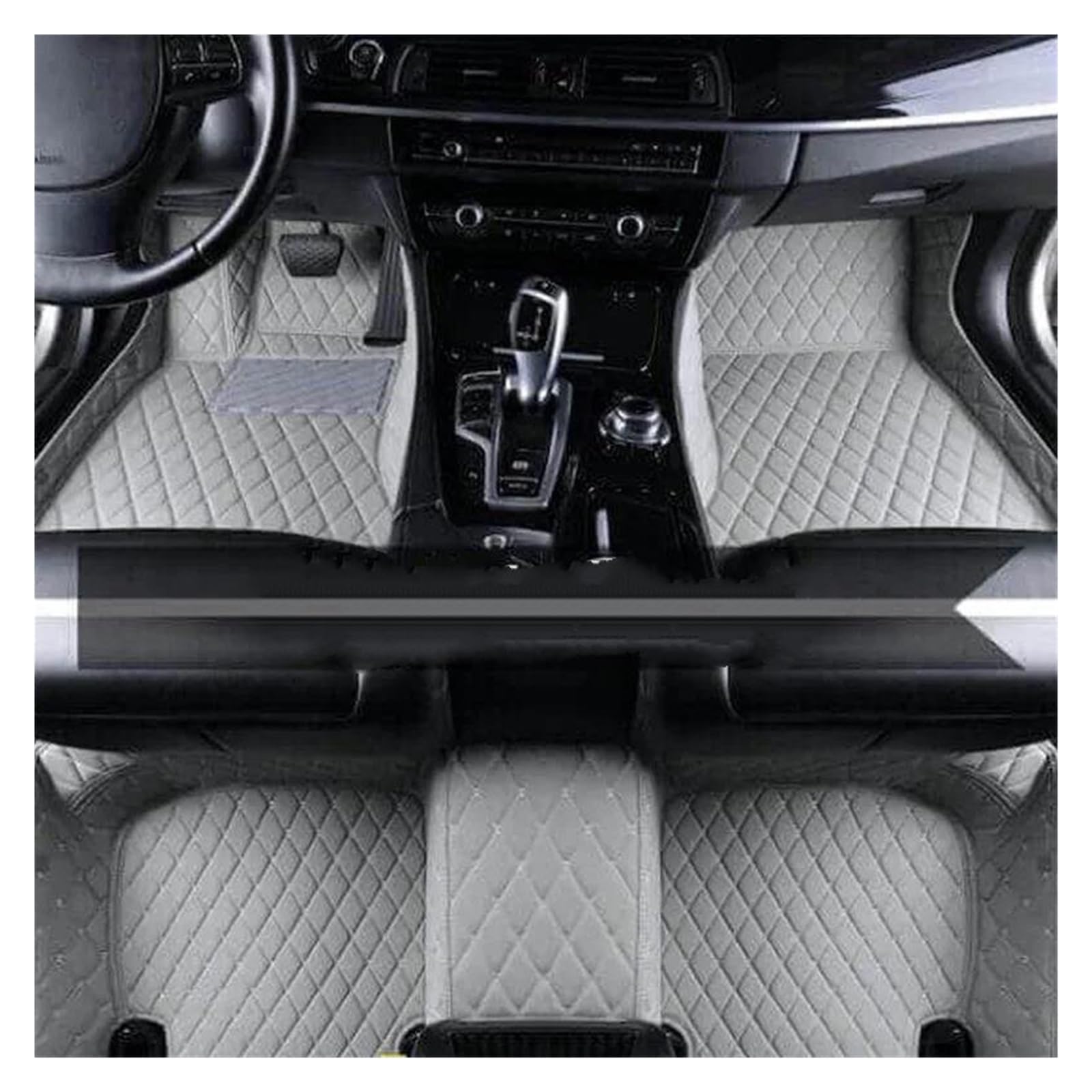 Autoteppich Fußmatten Maßgeschneiderte Leder-Auto-Fußmatten Für Chevy Für Camaro 2015–2019 Zubehör Leder-Fußmatte Den Innenraum Gummifußmatten(Grau) von VREFOEAX