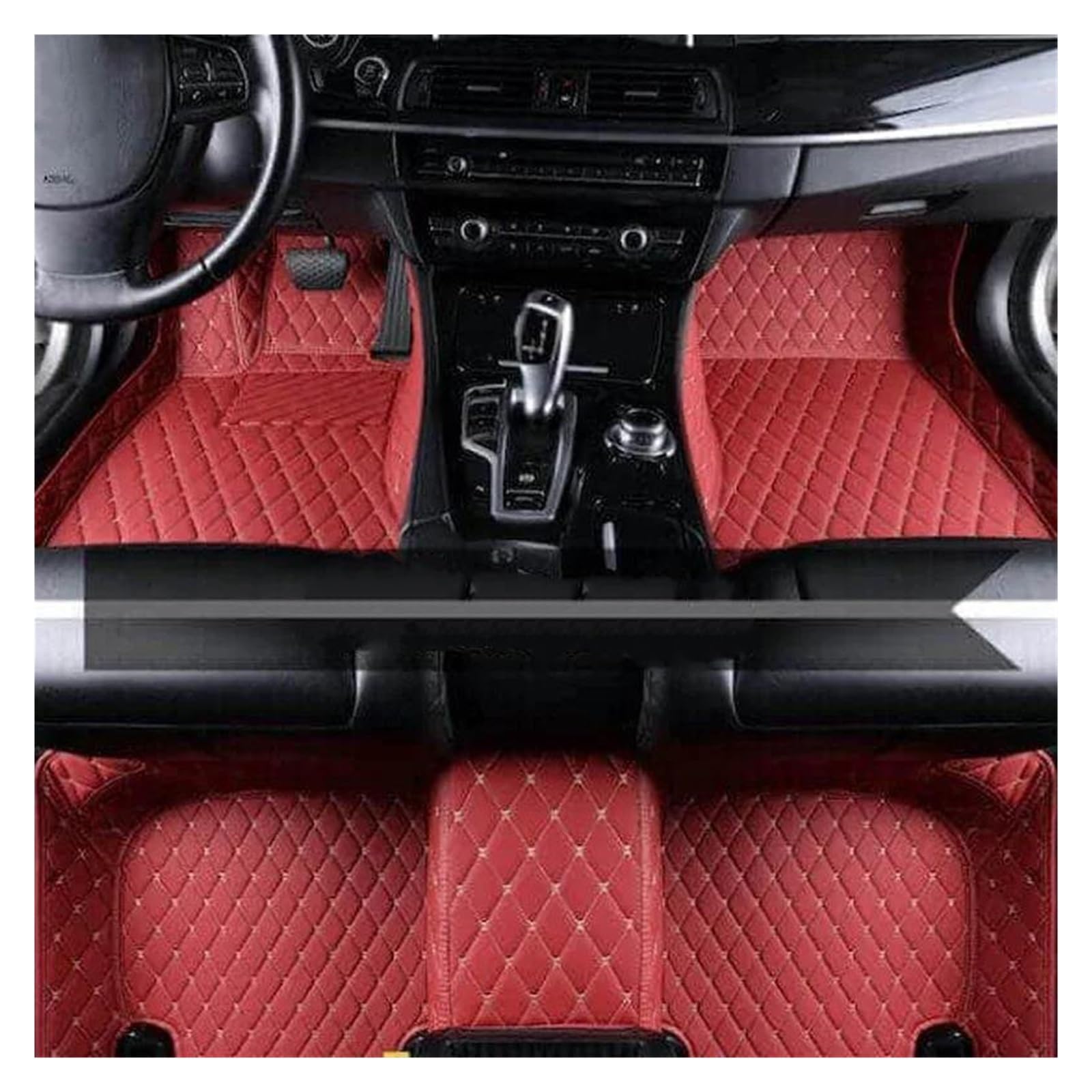 Autoteppich Fußmatten Maßgeschneiderte Leder-Auto-Fußmatten Für Peugeot 208 2012–2018 Autozubehör Leder-Fußmatte Den Innenraum Gummifußmatten(Kastanienbraun) von VREFOEAX