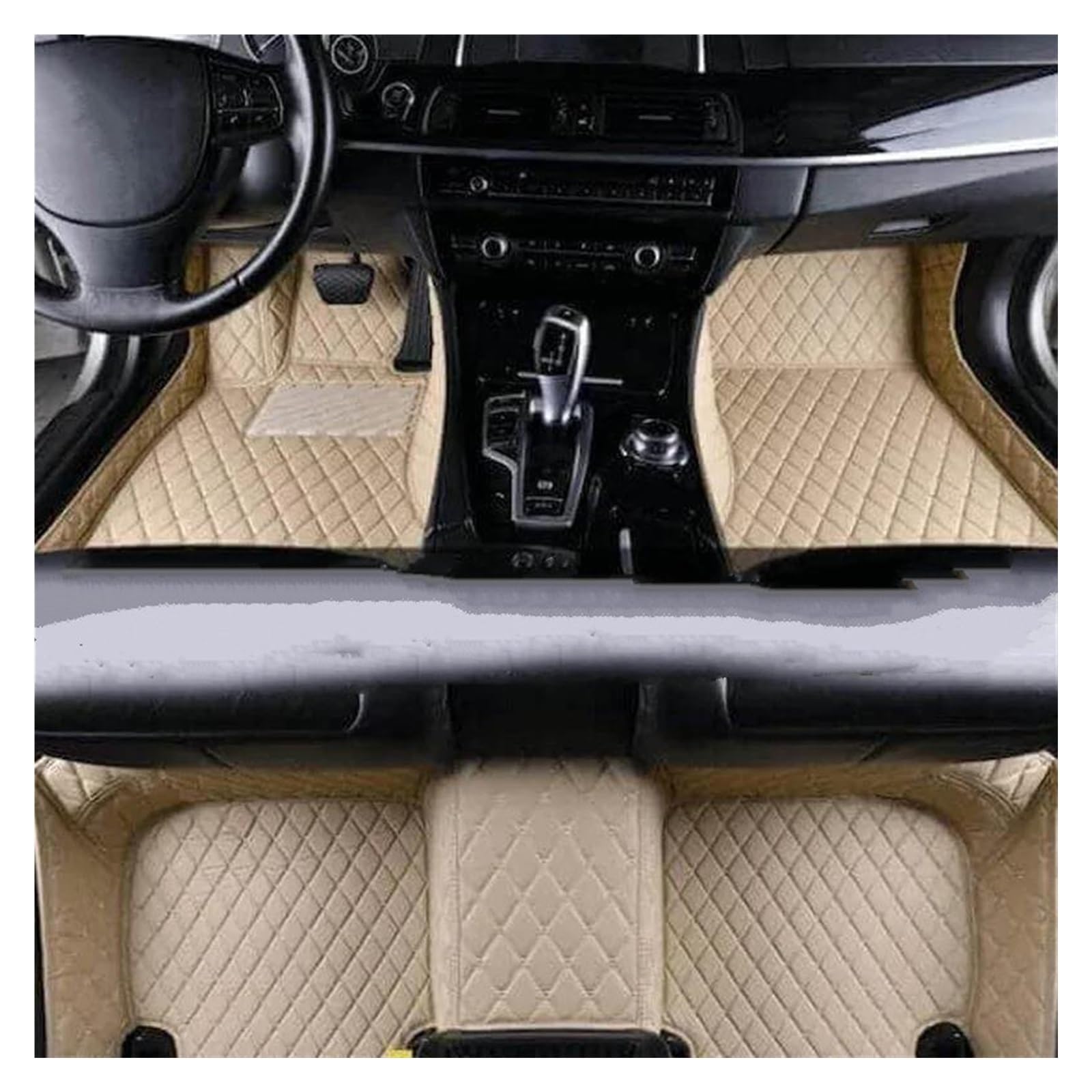 Autoteppich Fußmatten Maßgeschneiderte Leder-Auto-Fußmatten Für Suzuki Für Swift 2005–2012 Autozubehör Leder-Fußmatte Den Innenraum Gummifußmatten(Beige) von VREFOEAX