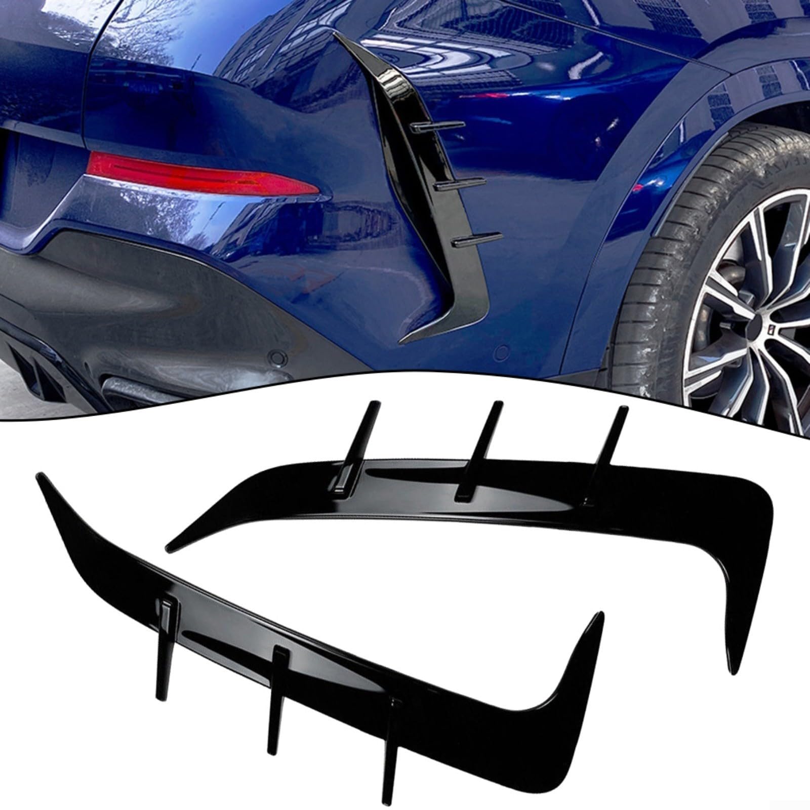 Für BMW X6 G06 Heckstoßstange Splitter Spoiler Canard Lüftungsschlitzabdeckung Trim - ABS-Material, kratzfest, stilvolles Dekor, einfache Installation, 2019-2023, inklusive 2 Stück von VRTYVEYBB