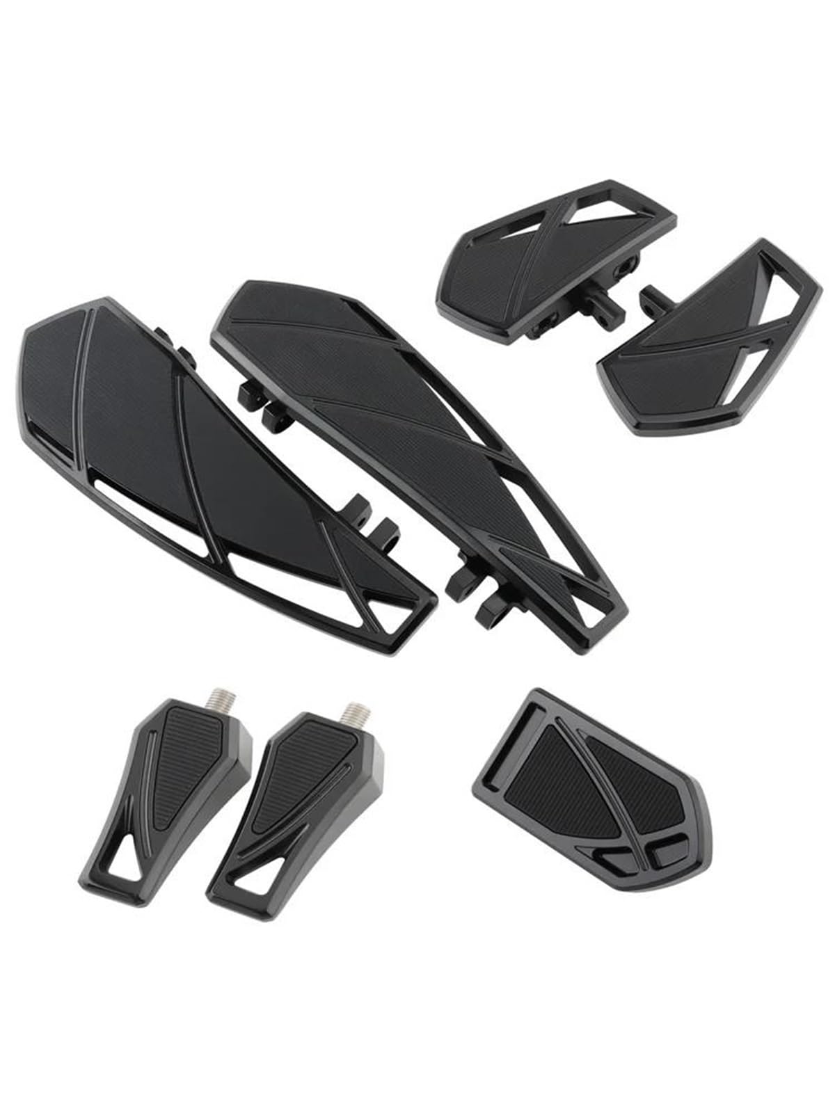 Fußstütze Fußrasten Pedal Für Harley Touring Electra Street Glide Road King Trike Softail Fatboy Phantom Boden Bord Schaltrasten Fußrasten Bremspedal Kit Motorrad Hinten Set(Black) von VRVMUMPDC