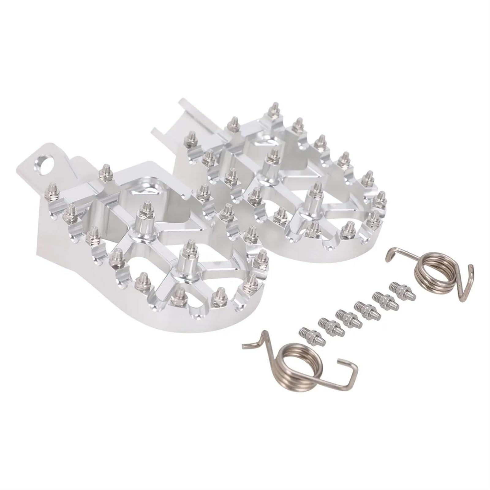 Fußstütze Fußrasten Pedal Für Kawasaki Für KLR 650 11-22 Motorradzubehör CNC Fußrasten Aluminium Fußrasten Pedale Motorrad Hinten Set(Silver) von VRVMUMPDC