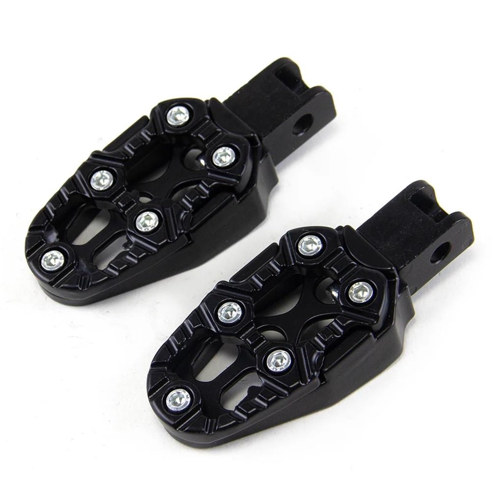 Fußstütze Fußrasten Pedal Für Kawasaki Für Roller ATV E-Bike Fußstützen Fußrasten 1 Paar Universal Motorrad Aluminiumlegierung Fußpedale Winkel Einstellbar Motorrad Hinten Set(Black) von VRVMUMPDC