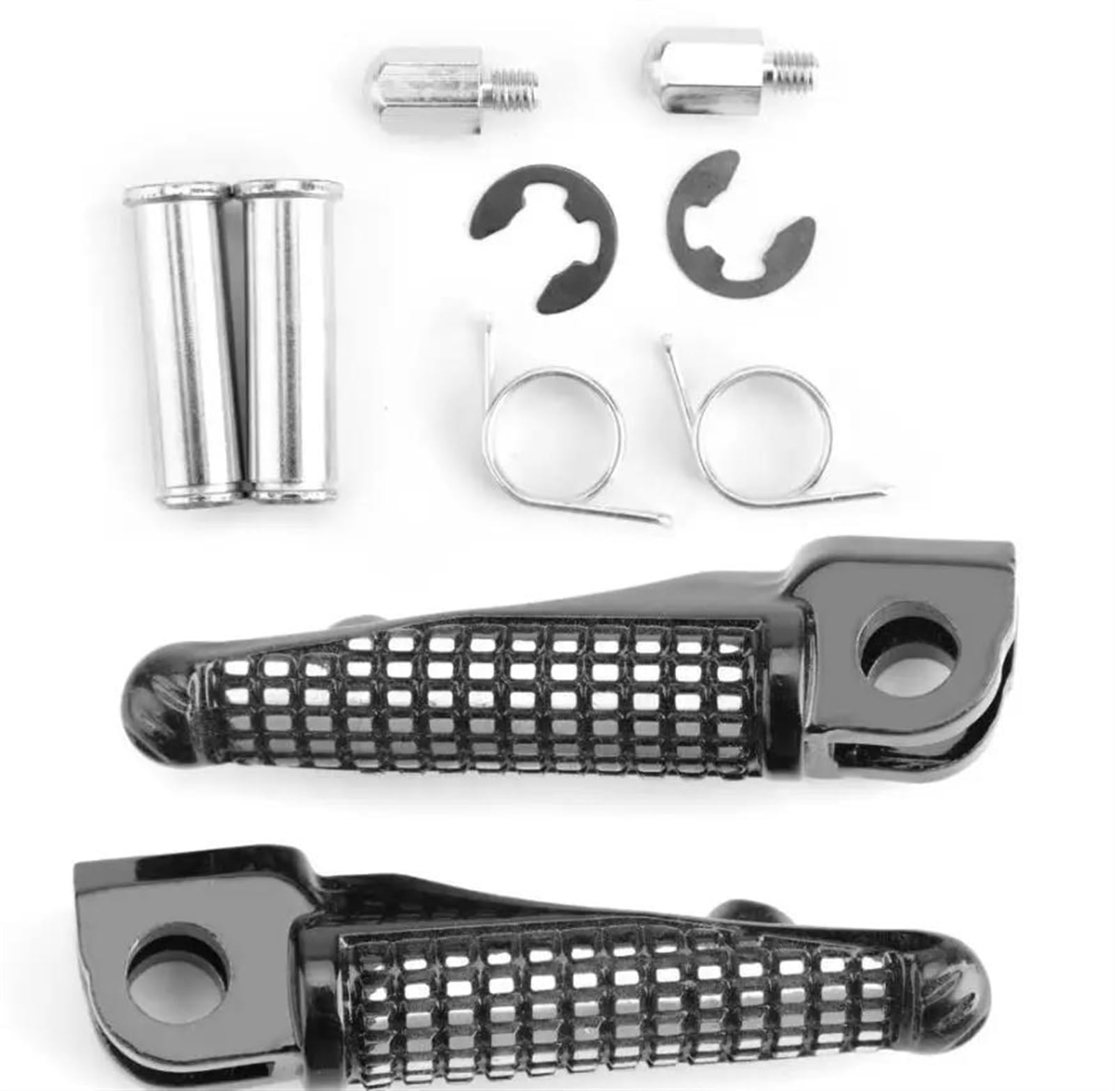 Fußstütze Fußrasten Pedal Für Kawasaki Für ZX6R Z750 Z1000 ZX9R ZX10R EX250 Für Ninja 250 Aluminium Motorrad Pegs Motorrad Vorne Fuß Peg Fußstütze Motorrad Hinten Set(Black) von VRVMUMPDC