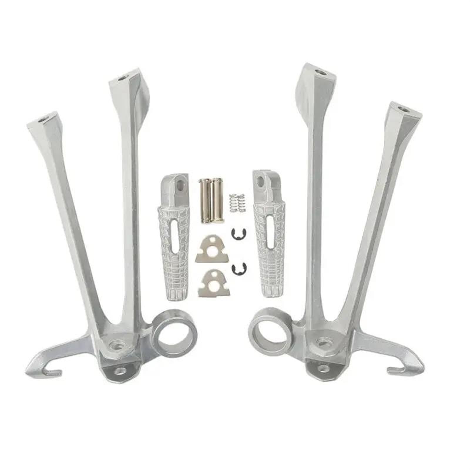 Fußstütze Fußrasten Pedal Für Suzuki Für GSX-R 1000 2009-2016 Motorrad Hinten Passagier Fußrasten Fußstütze Halterung Motorrad Hinten Set(Silver) von VRVMUMPDC