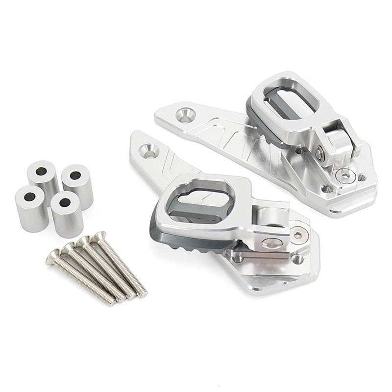 Fußstütze Fußrasten Pedal Für XADV 750 2021 2022 Motorrad Zubehör Klapp Hinten Fußrasten Fußstütze Pedal Passagier Motorrad Hinten Set(Silver) von VRVMUMPDC