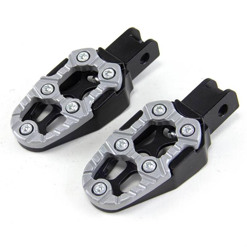 Fußstütze Fußrasten Pedal Fußstützen Fußrasten 1 Paar Universal Motorrad Aluminiumlegierung Fußpedale Winkelverstellbar Für Kawasaki Für Roller ATV E-Bike Motorrad Hinten Set(Titanium) von VRVMUMPDC