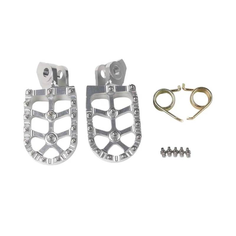 Fußstütze Fußrasten Pedal Motorradzubehör Fußstützen Fußrasten Fußrasten Pegs Pedal Für Suzuki Für RMZ450 2008-2018 Motorrad Hinten Set(Silver) von VRVMUMPDC