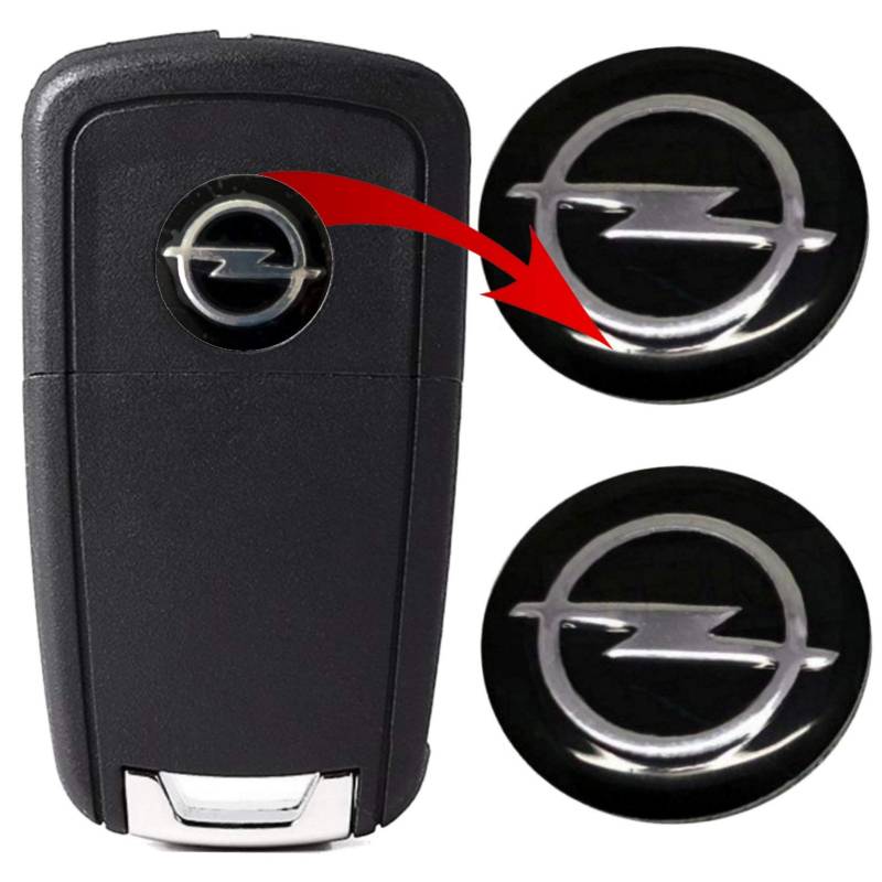 Logo Key Remote Control Emblem 14 mm Compatible Logo Black Metal Pack of 2 von VS