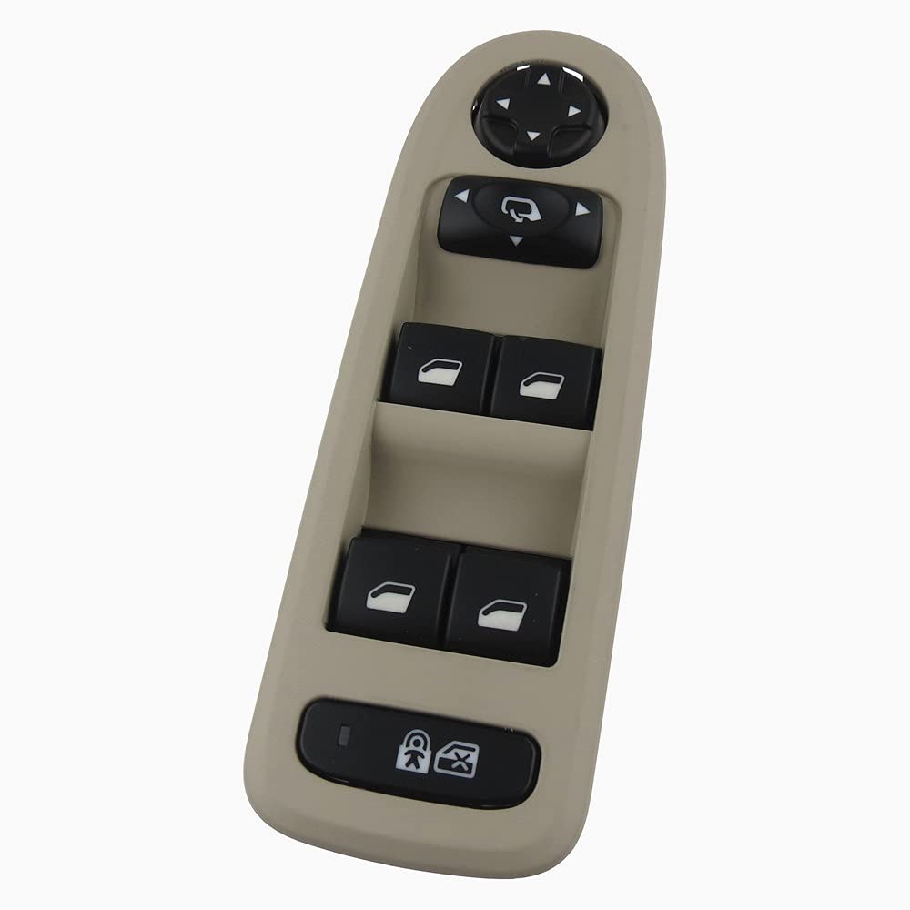 Elektrische Fensterheber Auto Master Power Window Switch Kompatibel mit Citroen C5 Kompatibel mit Peugeot 408 508 Fensterheberschalter(Beige with Folding) von VSAQWERTY