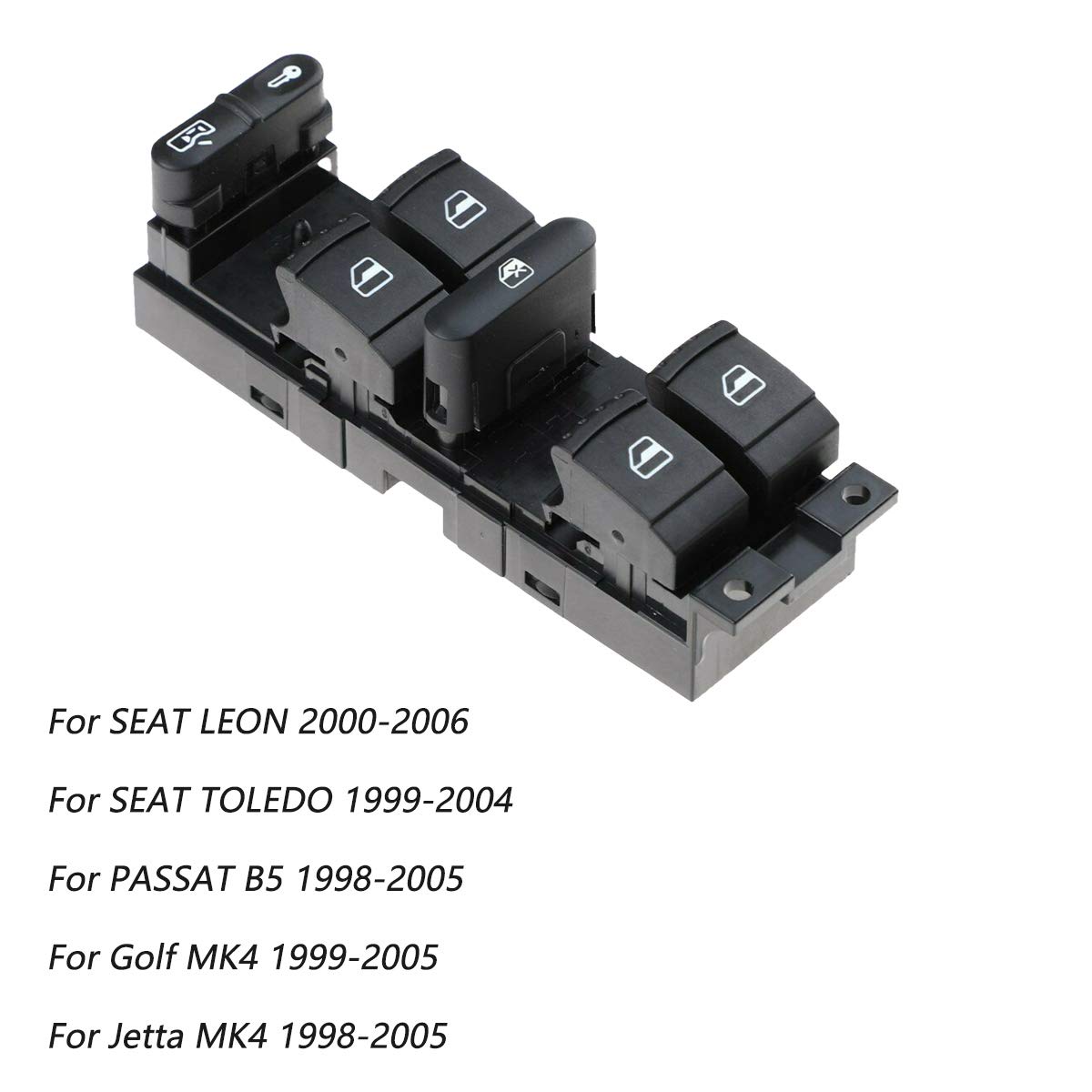 Elektrische Fensterheber Fensterschalter-Bedienfeld Kompatibel mit Volkswagen Golf MK4 GTI Kompatibel mit JETTA MK4 Kompatibel mit PASSAT B5 MASTER POWER Window Lifter Switch Kompatibel mit VW Bora Ko von VSAQWERTY