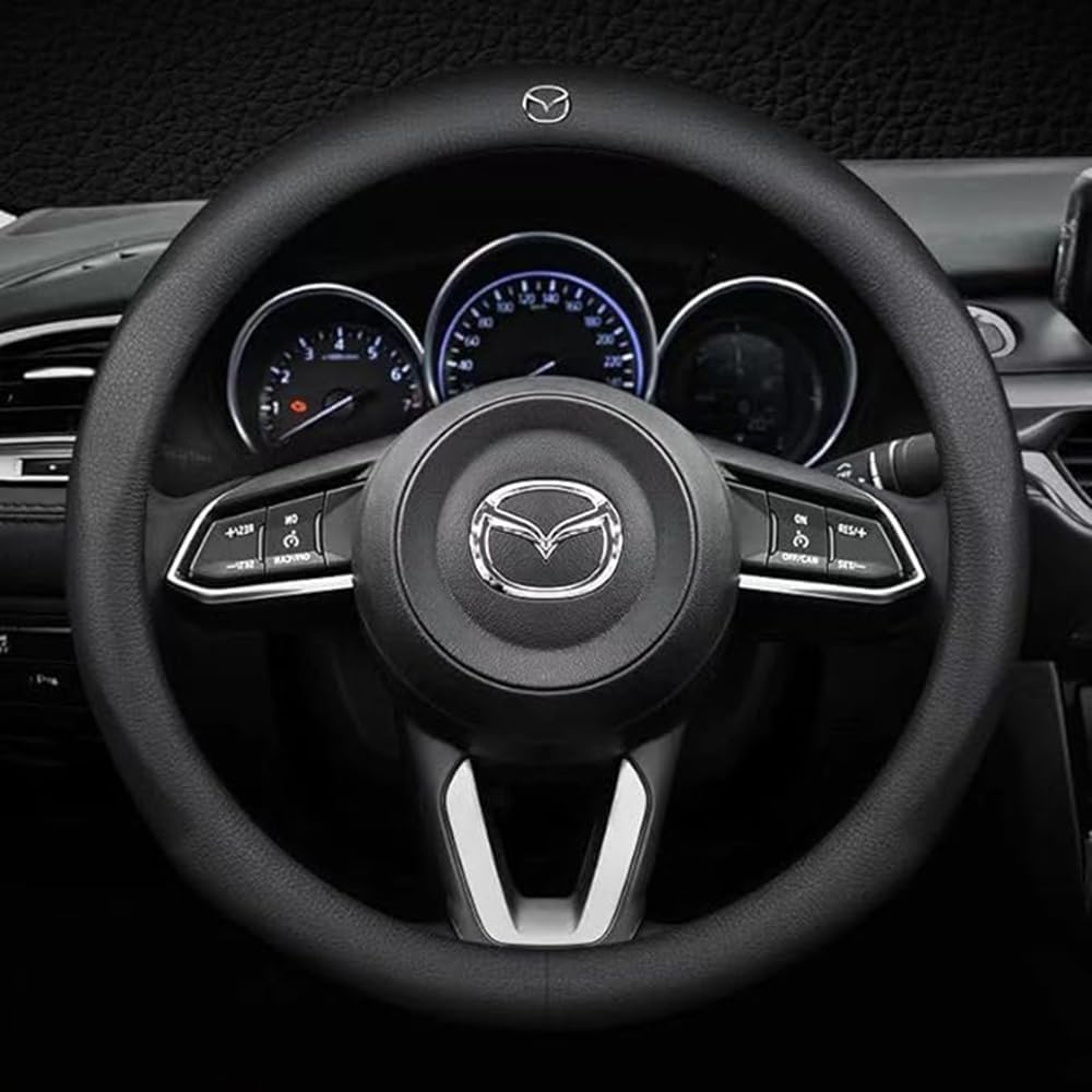 Auto Lenkradbezug, Für Mazda CX-8 2017-2023 Lenkradhülle Anti Rutsch,Anti Rutsch Lenkradabdeckung Lenkradschoner von VTEQIOPF
