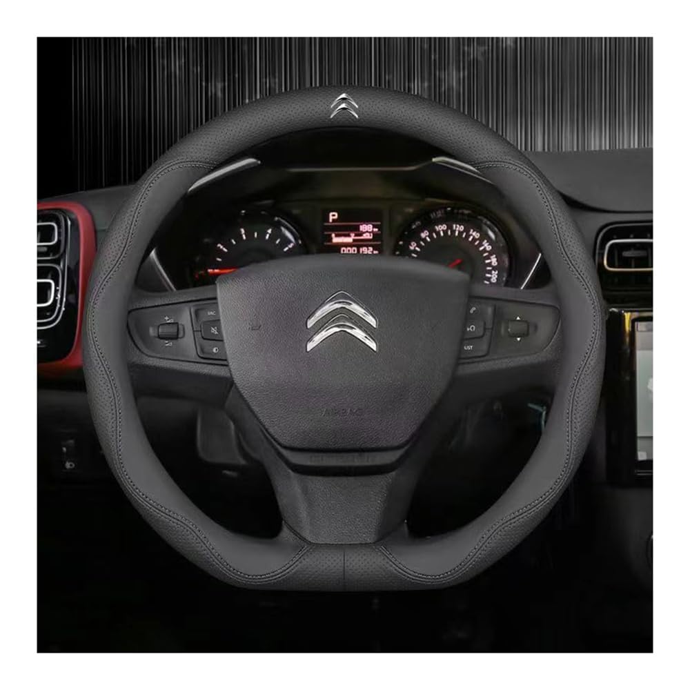 Lenkradbezug Auto, Für Citroen C4 Picasso II 2013-2018 Mode Anti-Rutsch-Leder Auto Innenraum von VTRWLMWN