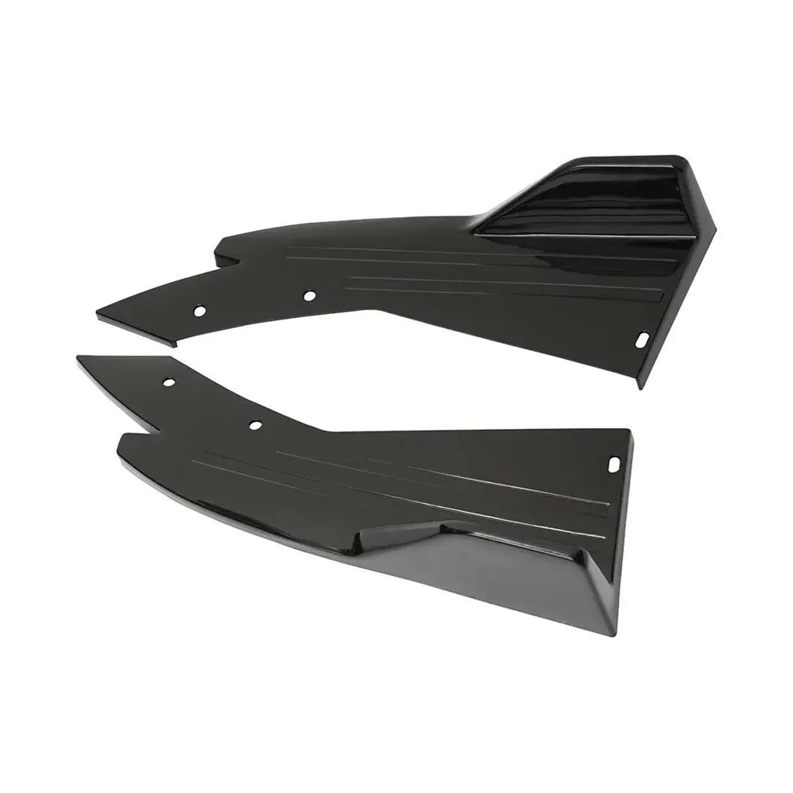 Karosserieschürze Lippenwinglets Spoiler Canards Seitenschweller Abdeckungsverkleidung Für F&ord Für Mustang GT 500 350 Heckstoßstangen-Diffusorsplitter(Schwarz) von VTSGBLS