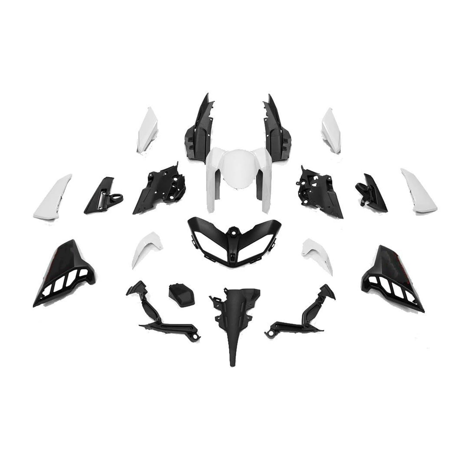 Motorrad Spoiler Motorradzubehör Für Y&amaha MT09 MT-09 FZ-09 Für MT FZ 09 FZ09 2018 2017-2020 Vollverkleidungs-Karosserieformteilsatz(Black White red) von VTSGBLS