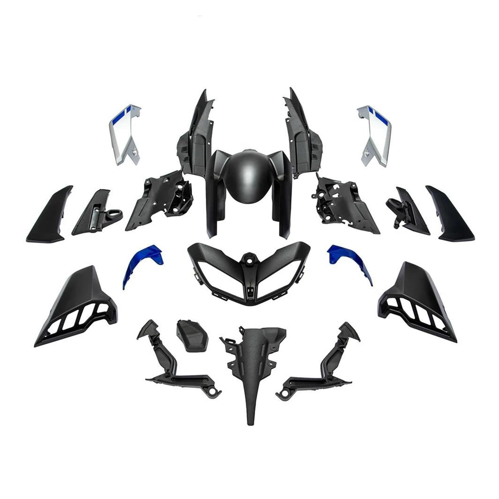 Motorrad Spoiler Motorradzubehör Für Y&amaha MT09 MT-09 FZ-09 Für MT FZ 09 FZ09 2018 2017-2020 Vollverkleidungs-Karosserieformteilsatz(Sliver Bl-ue) von VTSGBLS