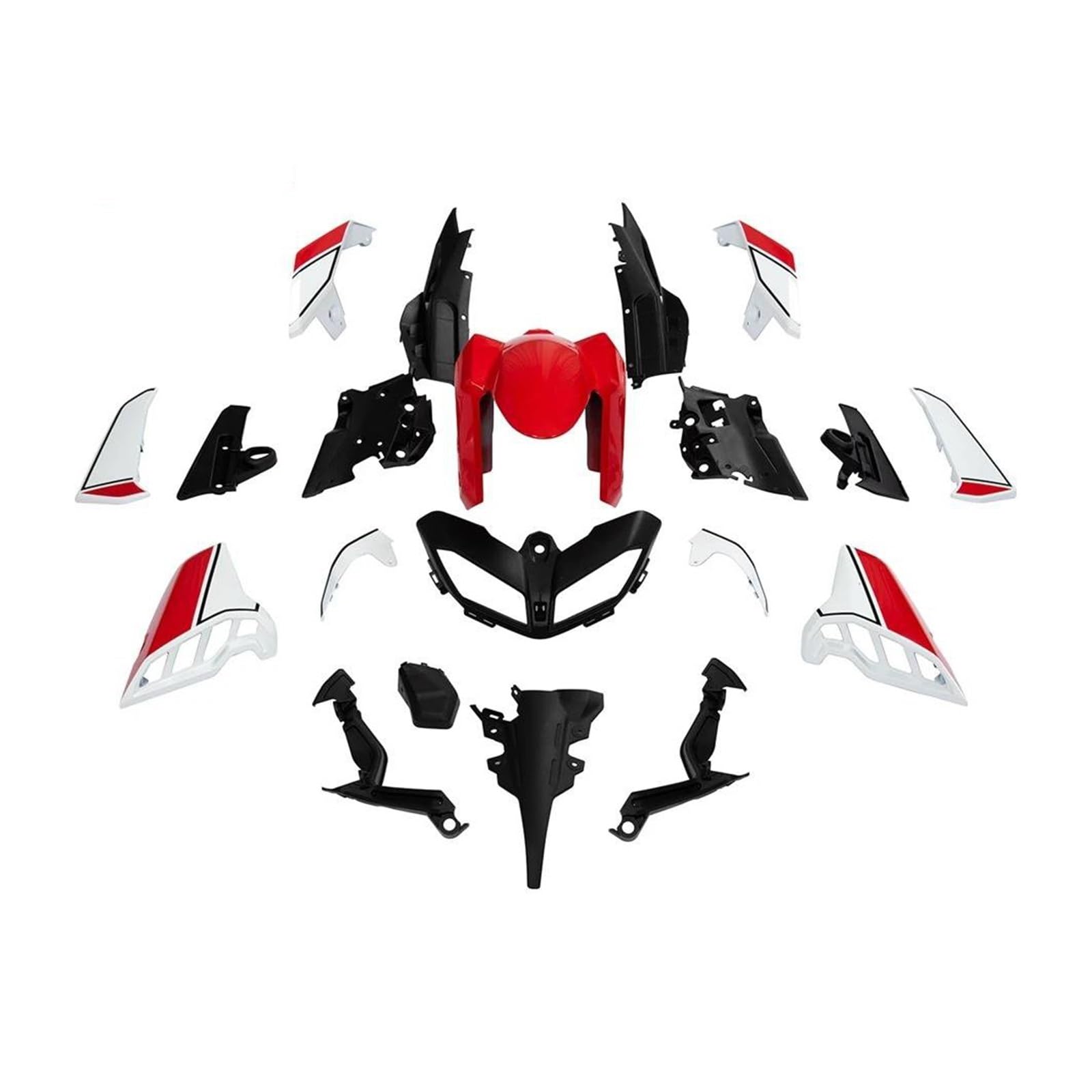 Motorrad Spoiler Motorradzubehör Für Y&amaha MT09 MT-09 FZ-09 Für MT FZ 09 FZ09 2018 2017-2020 Vollverkleidungs-Karosserieformteilsatz(Weiß Rot) von VTSGBLS