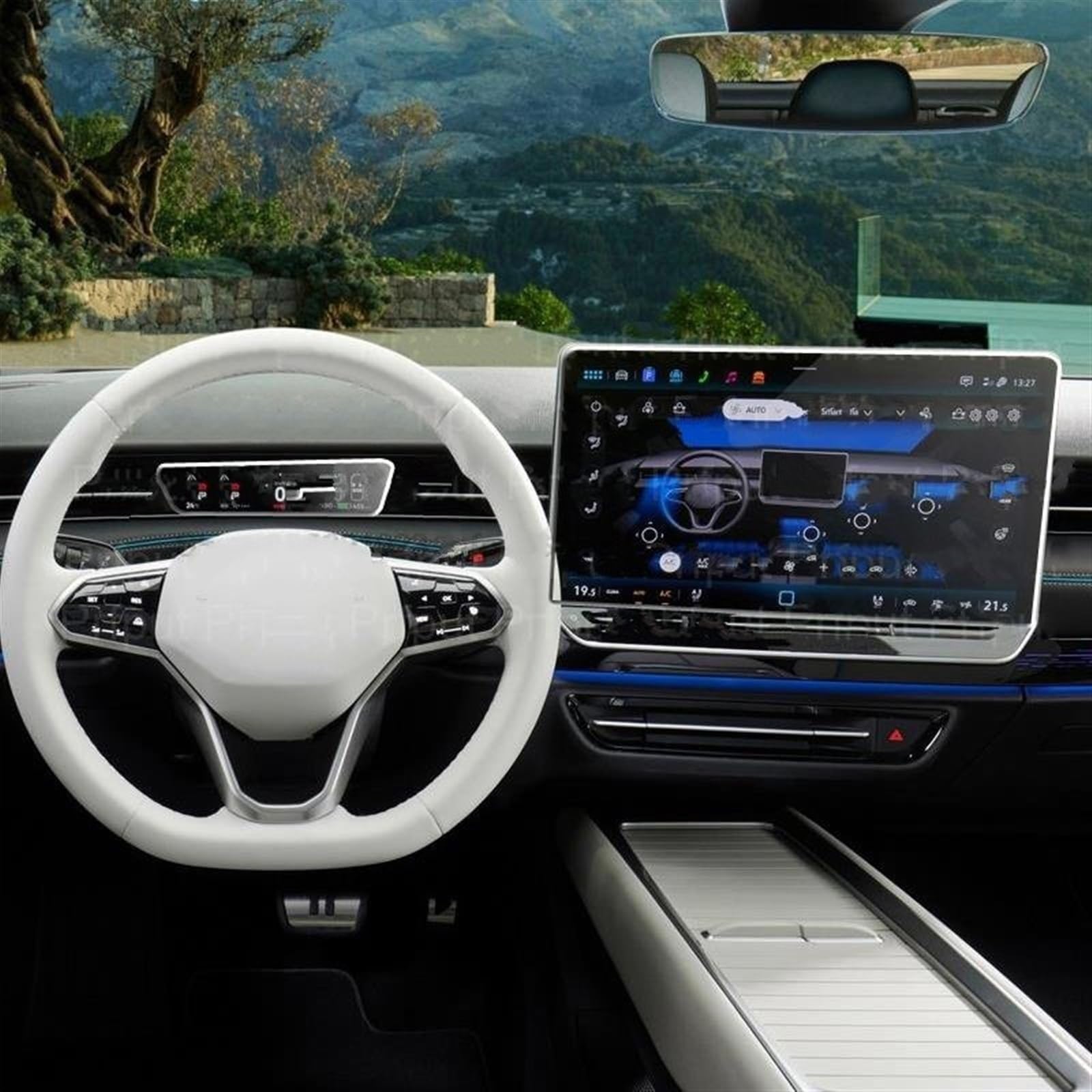 VVBNIN 15 Zoll Kompatibel Mit ID.7 2024, Auto-Navigation, Infotainment, Radio, GPS, Auto-Bildschirmaufkleber, Gehärtetes Glas, Displayschutzfolie GPS Navi Bildschirmfolie(GPS and Instrument) von VVBNIN