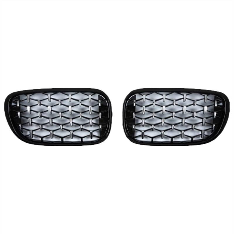 VVBNIN Front Kühlergrille Kompatibel Mit 7er G11 G12 730li 740li 2016 2017 2018 2019 Für 740Le 745Le 750Li 2015-2020 Diamant Auto Frontstoßstange Nierengrill(Black Silver) von VVBNIN