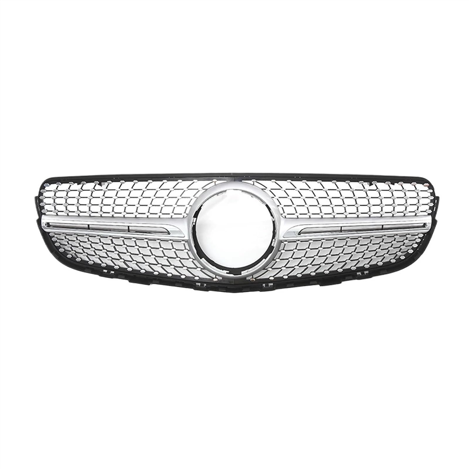 VVBNIN Front Kühlergrille Kompatibel Mit Benz Für GLC-Klasse X253 W253 2015 2016 2017 2018 2019 Fronteinlassgitter Stoßstangengrill Gitter Refit Auto-Frontkühlergrill(Silver,Diamonds) von VVBNIN