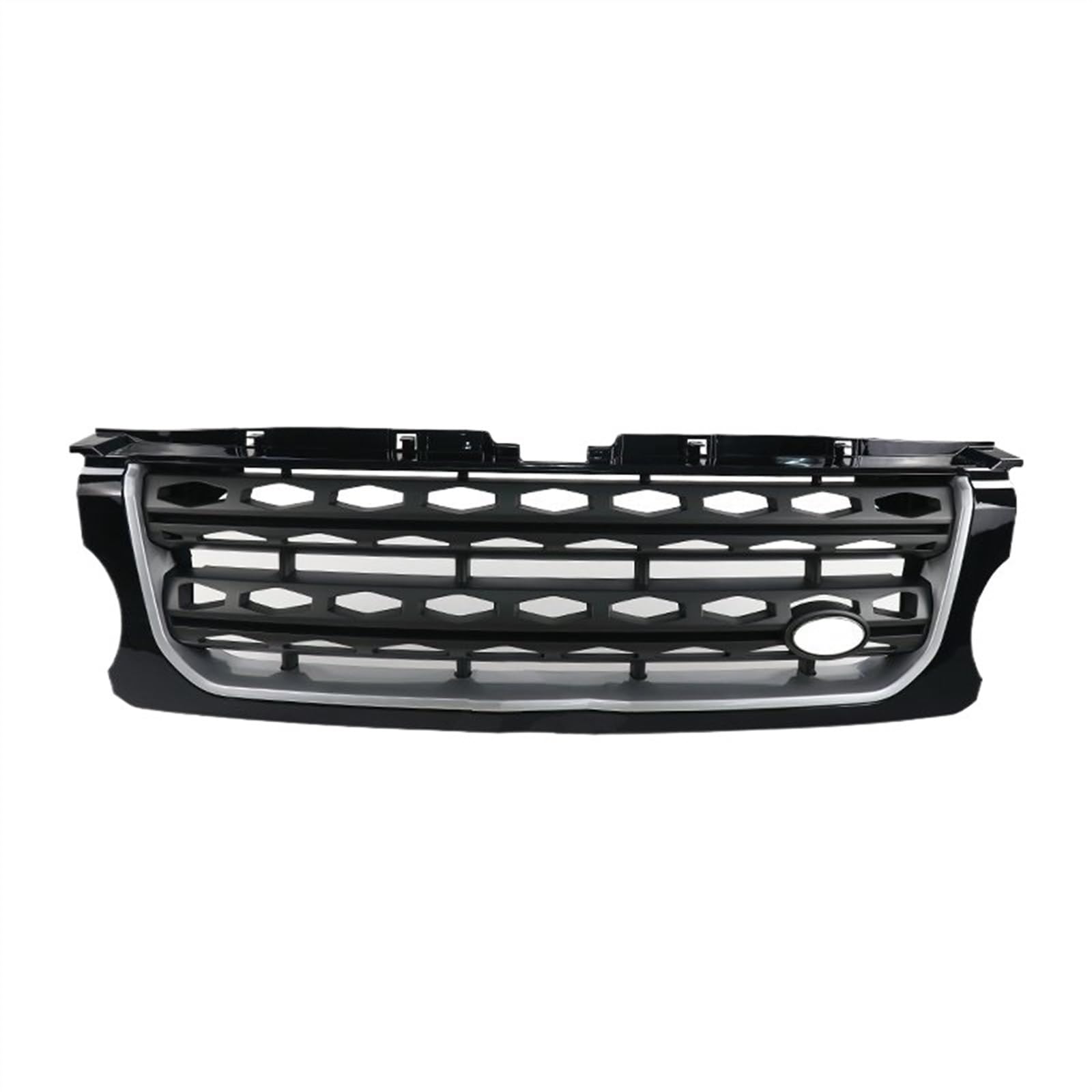 VVBNIN Front Kühlergrille Kompatibel Mit Land Für Rover Für Discovery LR4 L319 2014 2015 2016 Frontstoßstange Mittelteil Styling Oberer Renngrill Autozubehör(Black Frame Gray net) von VVBNIN