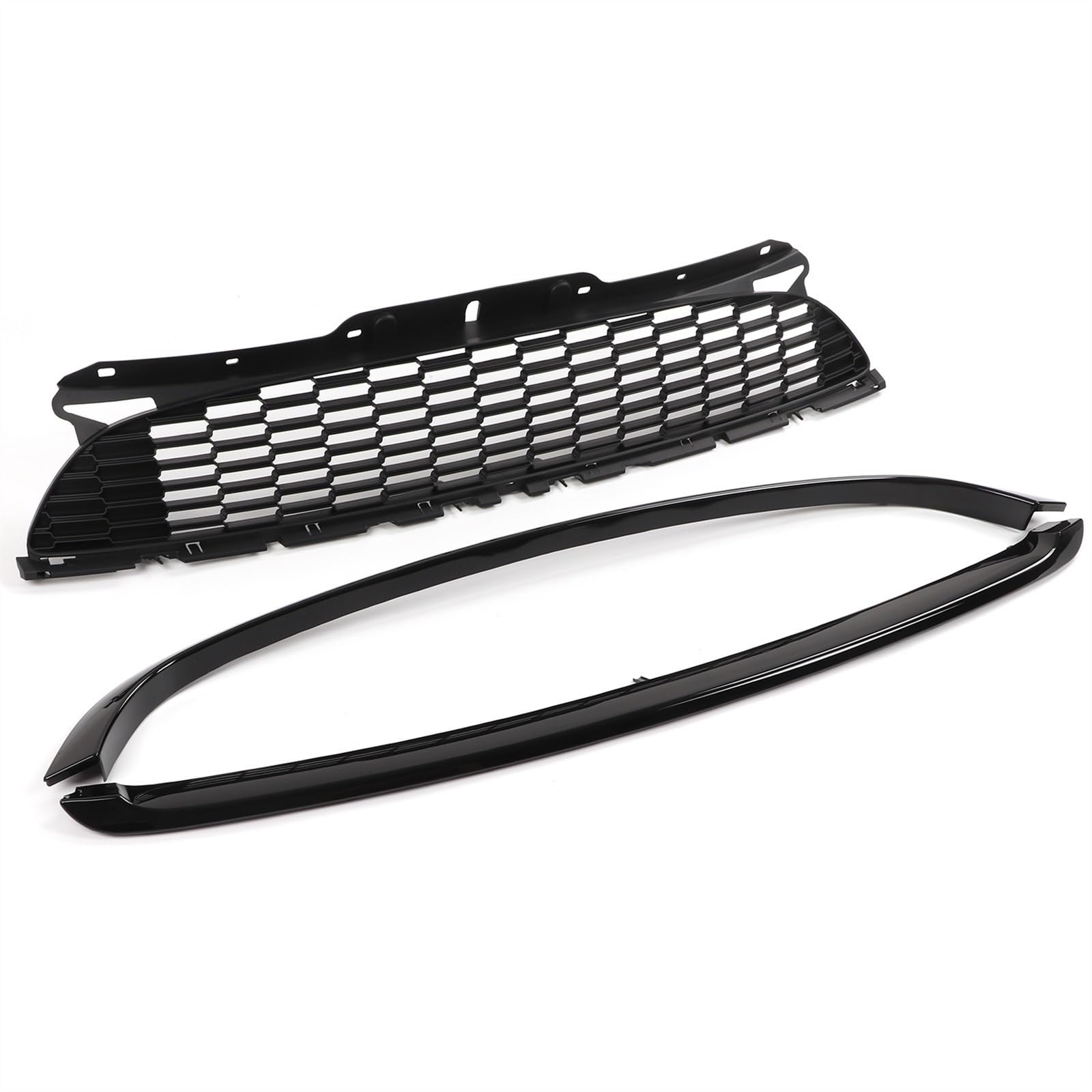 VVBNIN Front Kühlergrille Kompatibel Mit Mini Für Cooper Für R57 S JCW Für 2009 2010 2011 2012 2013 Für R58 S JCW 2011 2012 2013 2014 2015 Front Hood Molding Grille Abdeckung von VVBNIN