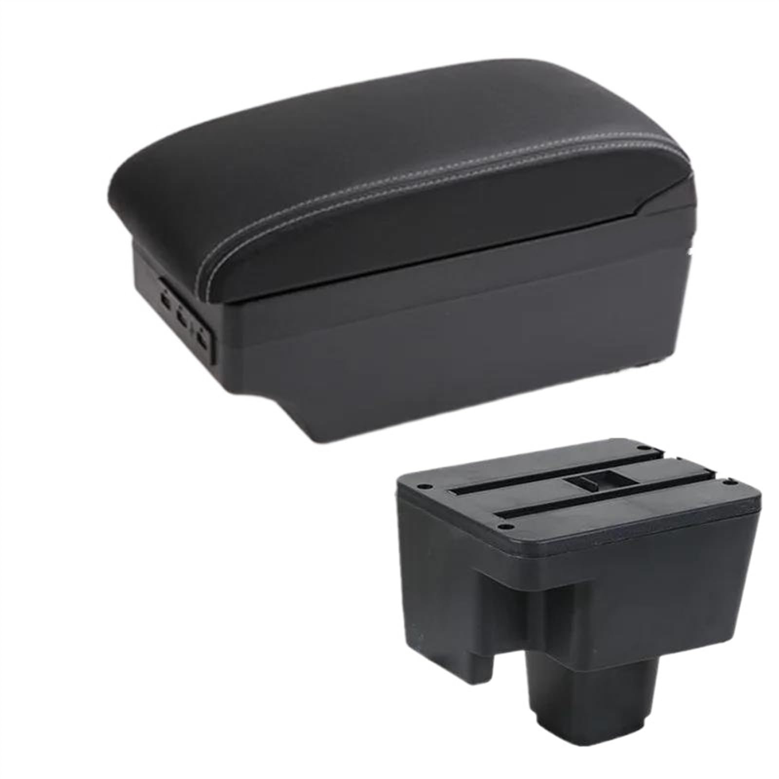 VVBNIN Kompatibel Mit Chevrolet Für Sail, Auto-Konsolen-Organizer, Aufbewahrungsbox, Dekoration, Doppellagige Armlehnenbox Mit USB Auto Mittelarmlehne(color1) von VVBNIN