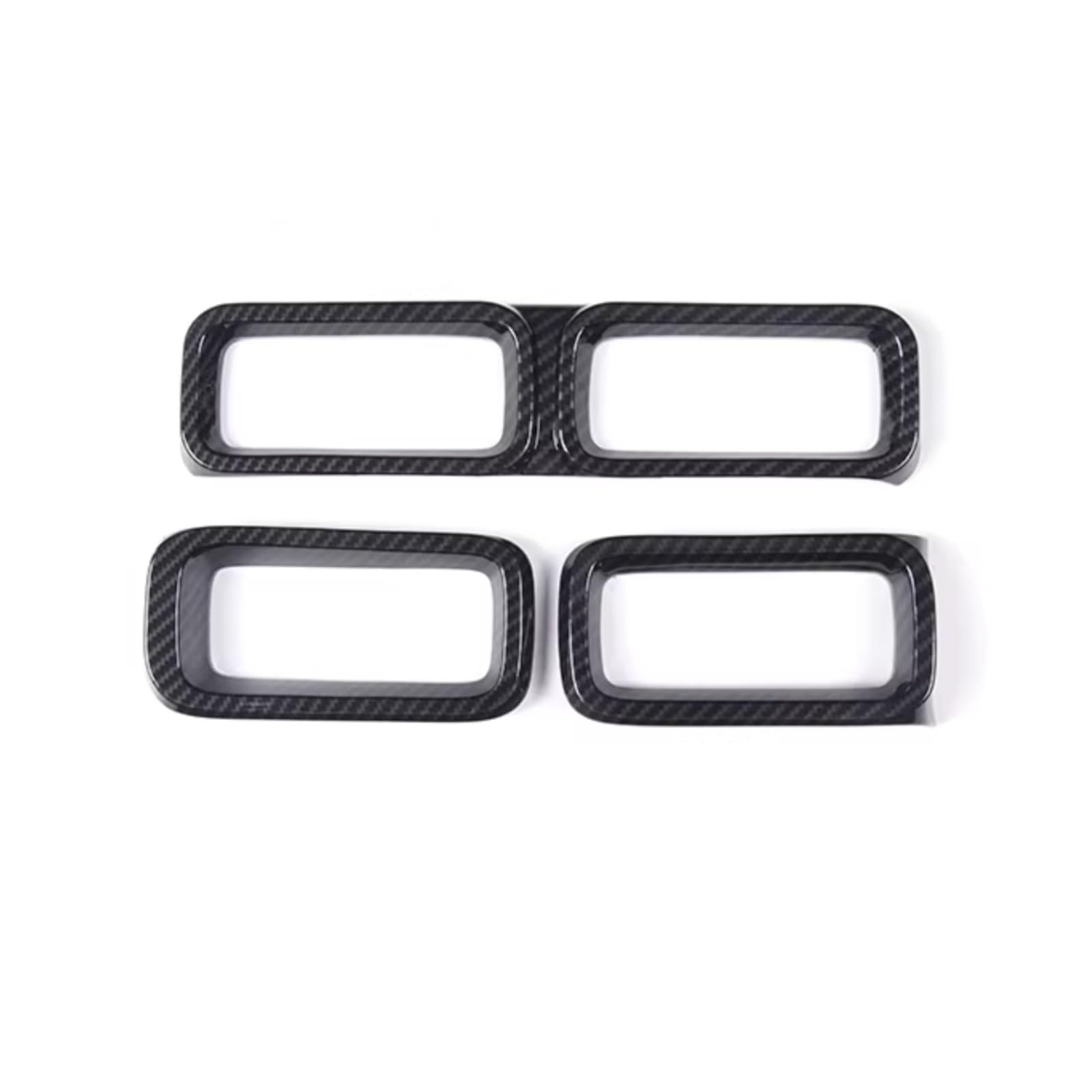 VVBNIN Kompatibel Mit Ford Für Maverick 2022 2023 2024, Auto-Innenraum Vorne Und Konsole, Luftauslass, Lüftungsrahmen, Zieraufkleber Klimaanlage Outlet Trim(3pcs Carbon Fiber) von VVBNIN