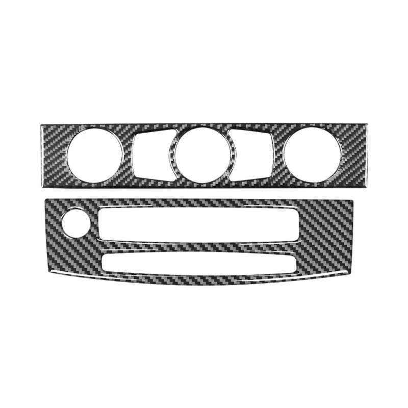 VVBNIN Kompatibel Mit Für 5 Series E60 2004 2005 2006 2007 2008 2009 2010, Auto-Klimaanlage, Verkleidung, Rahmenaufkleber Klimaanlage Outlet Trim(Style C(Black)) von VVBNIN