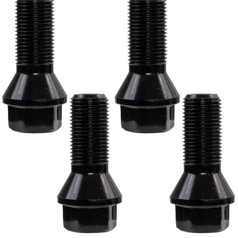 VVBNIN Satz Radschrauben Kompatibel Mit X1 X2 X3 X4 X5 X6 E70 E71 F20 F25 320i M8 4Teiliges Auto Radschrauben Muttern Set Aus Schwarzem Stahl, Radzubehörteile, OEM: 36136781151 von VVBNIN