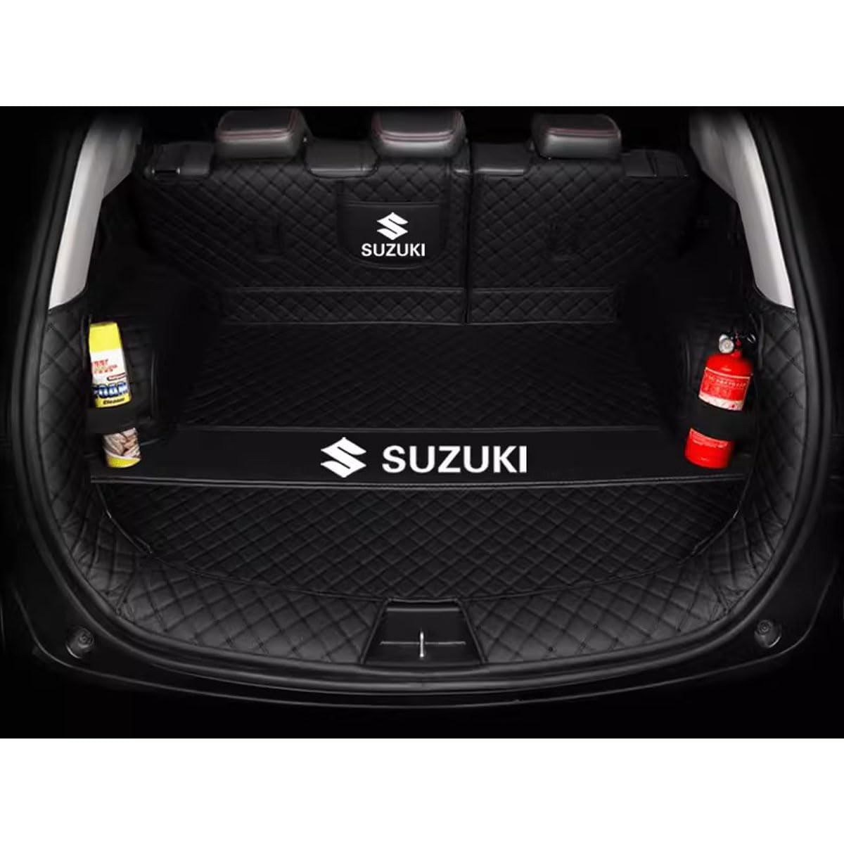VVHUDA Auto Kofferraummatte für Suzuki SX4 S-Cross 2013-2023, Wasserdicht Kofferraumwanne Antirutsch Kofferraum Schutzmatte Interieur ZubehöR,Black Style von VVHUDA