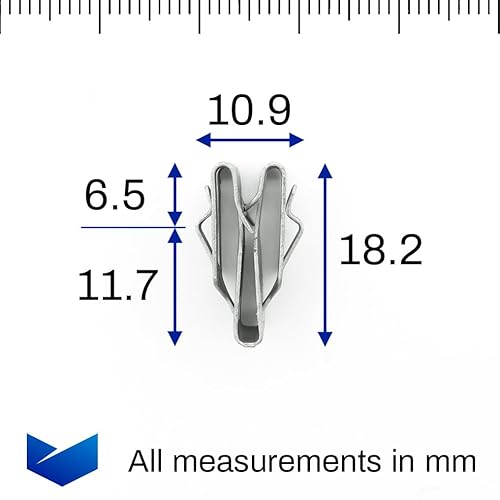 VVO Befestigungselemente, Metall, Innenseitenverkleidung, Clip, silberfarben, 10 Stück von VVO