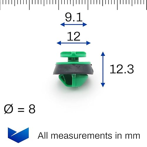 VVO Fasteners Radlaufverbreiterungen und Zierleisten-Clip, Kunststoff, Grün, 10 Stück von VVO