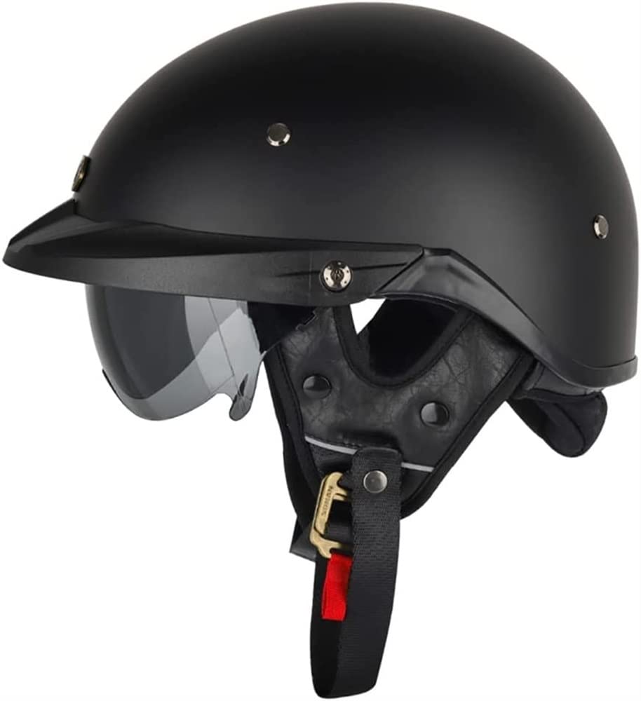 Halbhelme Motorradhelm, Halbschalenhelm Mit ECE Genehmigt Brain-Cap Halbschale Roller-Helm mit Visier Scooter-Helm Chopper Helm Moped Helm Retro für Erwachsene Herren Damen ( Color : 4 , Size : 55~56C von VVPEC